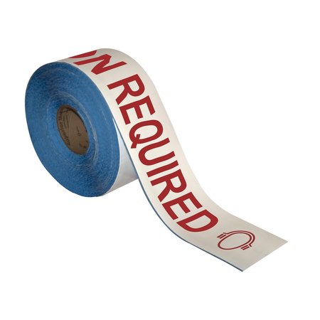 SUPERIOR MARK Floor Marking Message Tape, 4in x 100Ft , EAR PROTECTION REQUIRED IN-40-740I